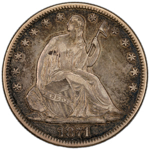 SOLD United States 1871 50 Cents Seated Liberty Half Dollar Silver Coin