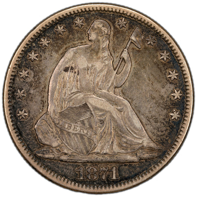 SOLD United States 1871 50 Cents Seated Liberty Half Dollar Silver Coin