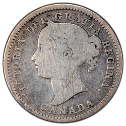 Canada 1875-H 10c Ten Cents Dime Silver Coin - Scratches