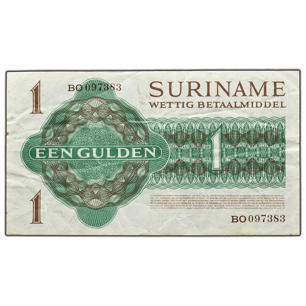 SOLD Suriname 1965 1 One Gulden Note P #116a - The Toronto Coin Shop