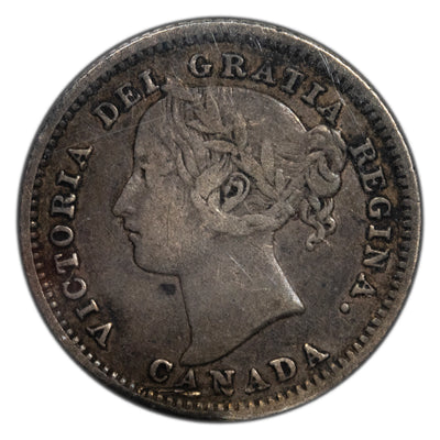 Canada 1884 10 Cents Dime SIlver Coin - ICCS VF-20