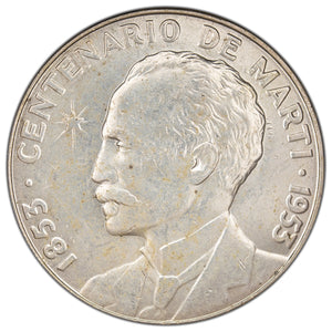 SOLD Cuba 1953 Peso Silver Coin KM #29