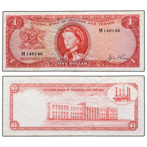 SOLD Trinidad & Tobago ND (1964) $1 One Dollar Note P #26a