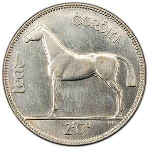 Ireland 1928 1/2 Half Crown Silver Coin - Hairlines