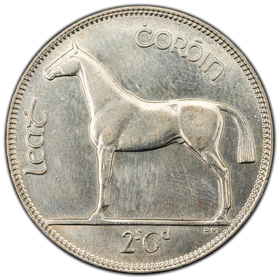 Ireland 1928 1/2 Half Crown Silver Coin - Hairlines