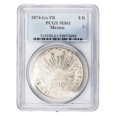 SOLD Mexico 1874-Go FR 8 Reales Silver Coin - PCGS MS-61