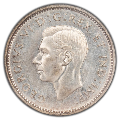 Canada 1947 Maple Leaf 10 Cents Dime Silver Coin - ICCS MS-65