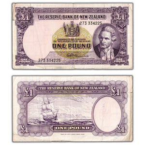 SOLD New Zealand ND (1940-67) 1 One Pound Note P #159c
