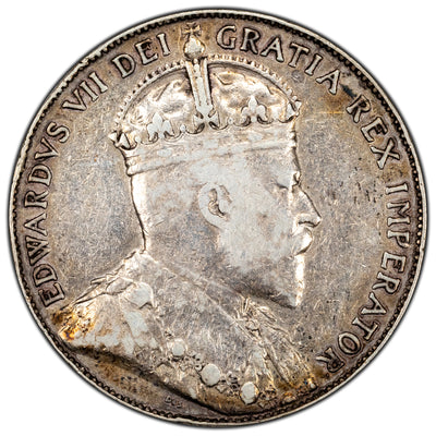 SOLD Canada 1910 Victorian Leaves 50 Cents Half Dollar Silver Coin - VF-20