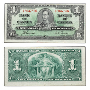 SOLD $1 1937 Bank of Canada Note Coyne-Towers B/N Prefix BC-21d - VF