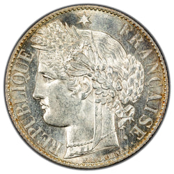 France 1881 A One Franc SIlver Coin - Choice Uncirculated