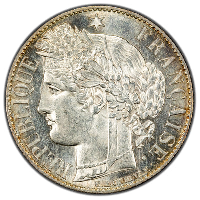 France 1881 A One Franc SIlver Coin - Choice Uncirculated