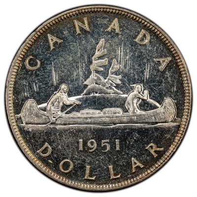 Canada 1951 $1 Silver Dollar Coin - Choice Uncirculated