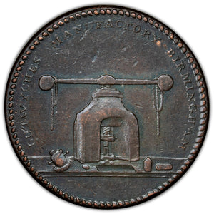 SOLD Great Britain Birmingham N.D (1791-7) Lutwyche 1/4d Farthing Token D&H #482