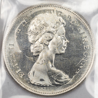 SOLD Canada 1967 Double Struck $1 Silver Dollar Coin - ICCS MS-65