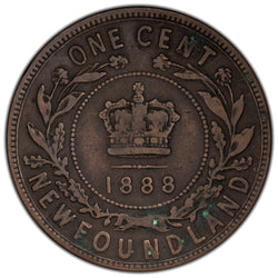 Newfoundland 1888 Large Cent Coin - Fine