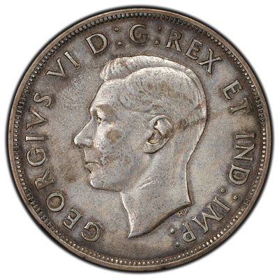 SOLD Canada 1947 Pointed 7 $1 Silver Dollar Coin - Cleaned