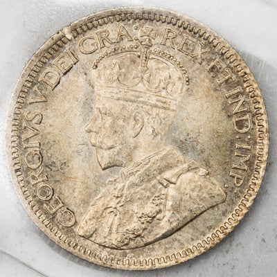 Canada 1929 10 Cents Dime Silver Coin - ICCS MS-63 (rim nick)