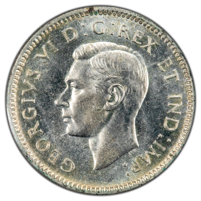 Canada 1947 10 Cents Dime Silver Coin - ICCS MS-64