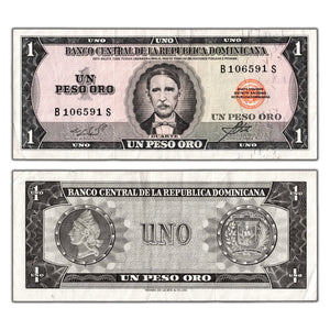 SOLD Dominican Republic 1972 One Peso Oro Note P #99a - Very Fine +