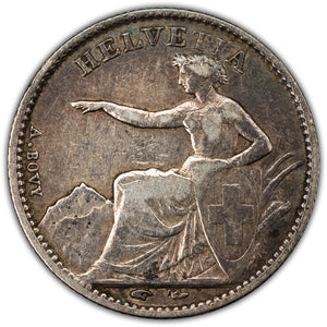 SOLD Switzerland 1850 1/2 Franc Silver Coin KM #8