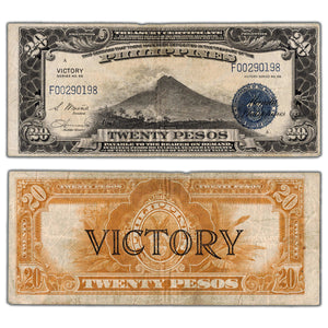 SOLD Philippines ND (1944) 20 Twenty Pesos Note Victory Series P #98a - Staple Hole
