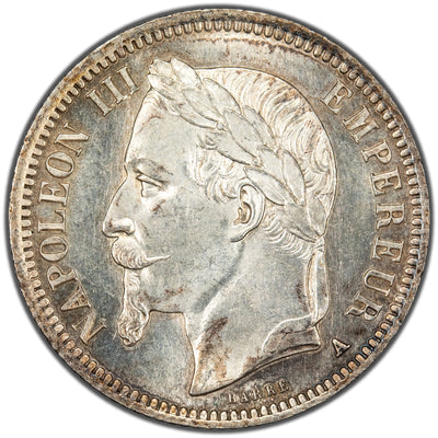 France 1869 A One Franc Silver Coin - Choice Uncirculated