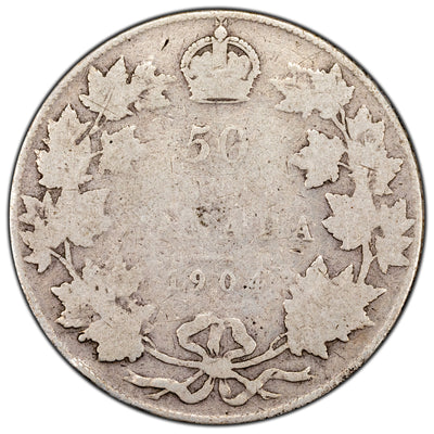 SOLD Canada 1904 50 Cents Half Dollar Silver Coin - G-4