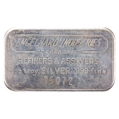 SOLD Engelhard Industries 1oz .999 Fine Silver Bar - 5 Digit Serial