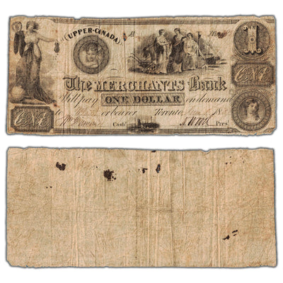$1 1837 Merchants Bank Upper Canada Note - Issues