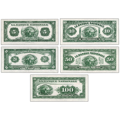 $5-100 1922 La Banque Nationale Canada 5-Note Specimen Set