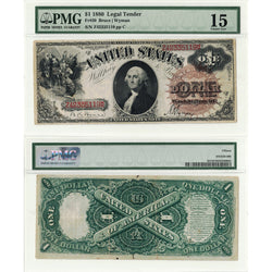 SOLD United States 1880 $1 Legal Tender Note Fr. 30 - PMG F-15