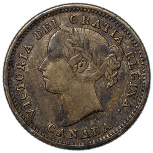 SOLD Canada 1870 Narrow 0/0 10 Cents Dime Silver Coin - VF