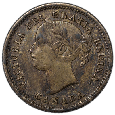 SOLD Canada 1870 Narrow 0/0 10 Cents Dime Silver Coin - VF