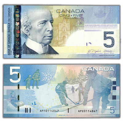SOLD $5 2006 Bank of Canada Note BC-67b - APF/APE Mismatched Prefix Error
