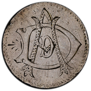 SOLD Canada Victoria (1870-1901) 50 Cents Silver Coin - Love Token "DAD" - Ex. Jewelry