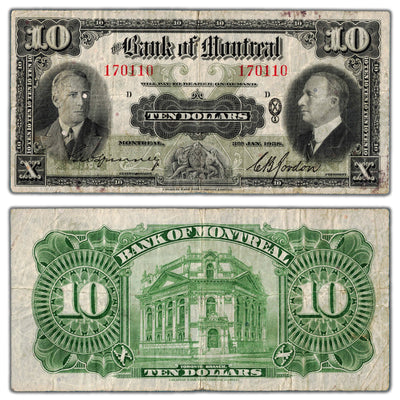 $10 1938 Bank of Montreal Canada Chartered Note #505-62-04 - Circulated