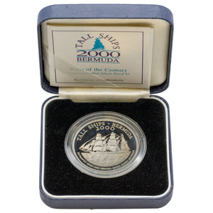 SOLD Bermuda 2000 $1 Sterling Silver Proof Coin - Tall Ships