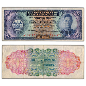SOLD British Honduras 1942 $1 One Dollar Note P #20 - VF+