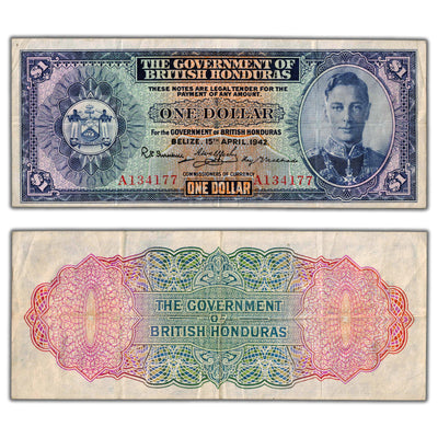 SOLD British Honduras 1942 $1 One Dollar Note P #20 - VF+