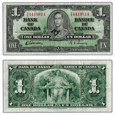 $1 1937 Bank of Canada Note Gordon-Towers S/A Prefix BC-21c - VF