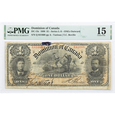SOLD $1 1898 Dominion of Canada Note Series Q DC-13c - PMG F-15 Ink