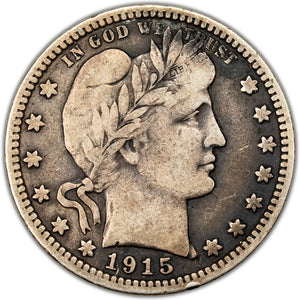 SOLD United States 1915-D 25 Cents Barber Quarter Silver Coin