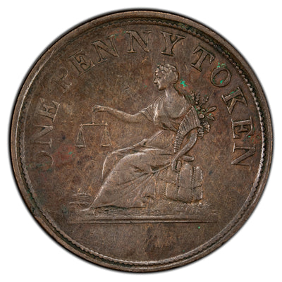 Lower Canada 1812 1d One Penny Token LC-47B1 - Very Fine +