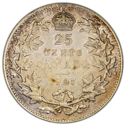SOLD Canada 1927 25 Cents Quarter Silver Coin - Cleaned