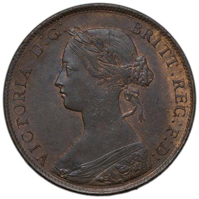 Great Britain 1861 1/2 Half Penny Coin - UNC