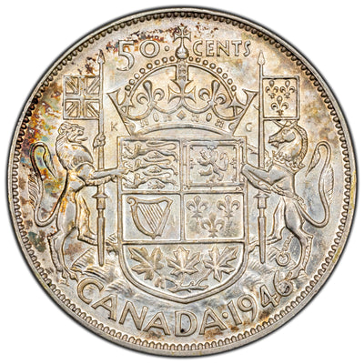 SOLD Canada 1946 Hoof/6 50 Cents Half Dollar Silver Coin - VF-30