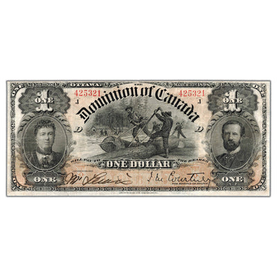SOLD $1 1898 Dominion of Canada Note Series J DC-13b - F/VF (pressed)