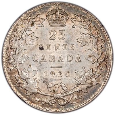 Canada 1930 25 Cents Quarter Silver Coin - EF +