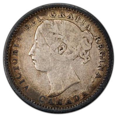 Canada 1887 10 Cents Dime Silver Coin - Very Good